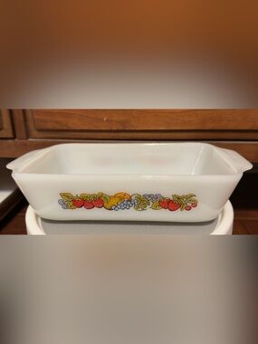 Anchor Hocking Fire King Nature's Bounty Loaf Pan.